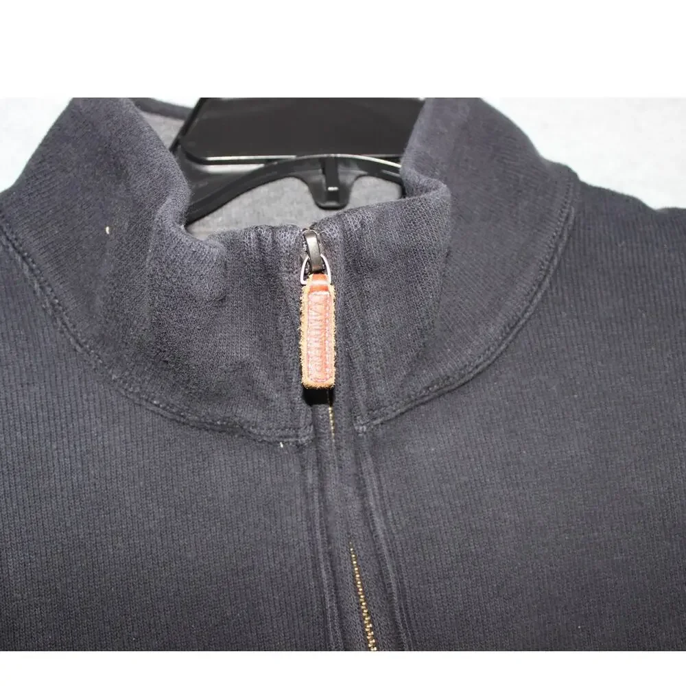 Lands End Men's Bedford Rib Quarter Zip Sweater Size L‎ 42-44 Charcoal